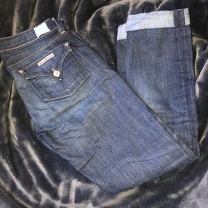Size 26 Hudson cropped straight cuff jeans